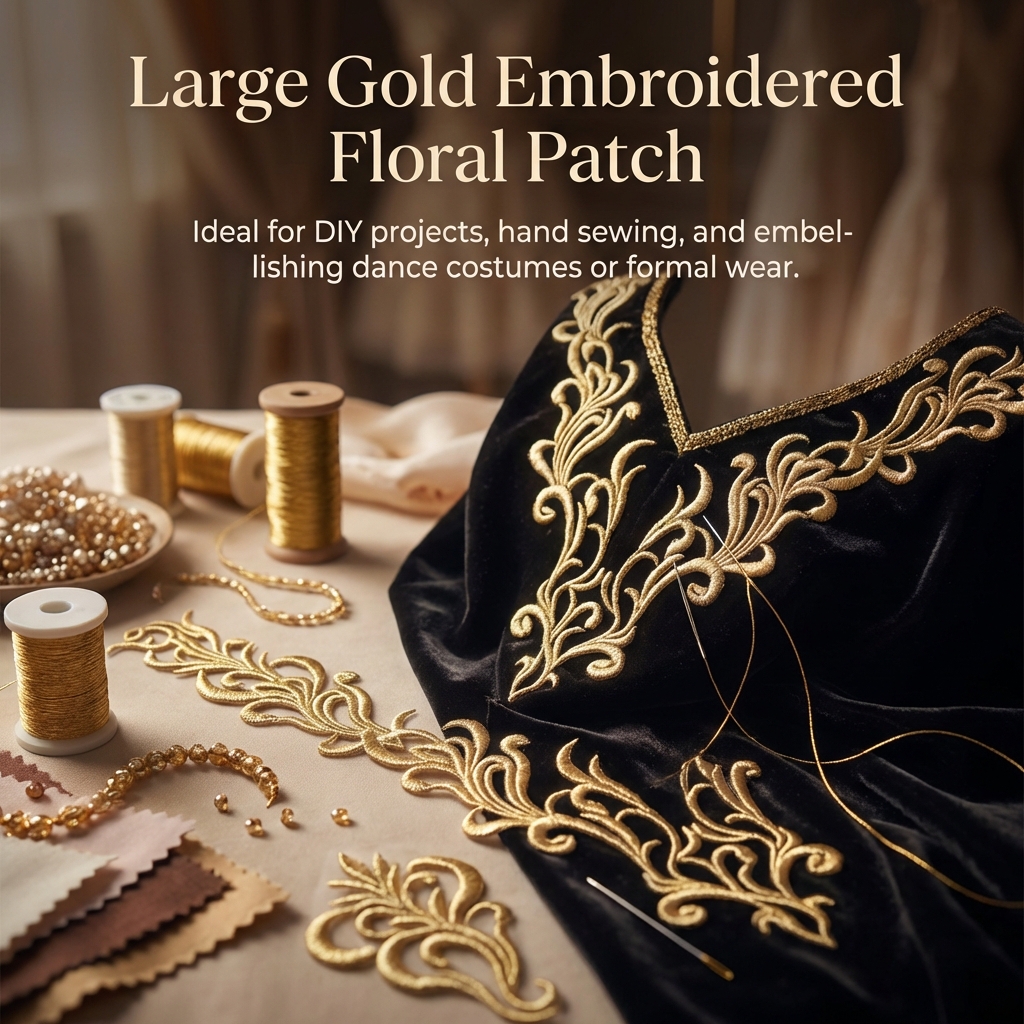 Applique Patch Flower - Large Embroidered Collar Flower Applique Clothing
