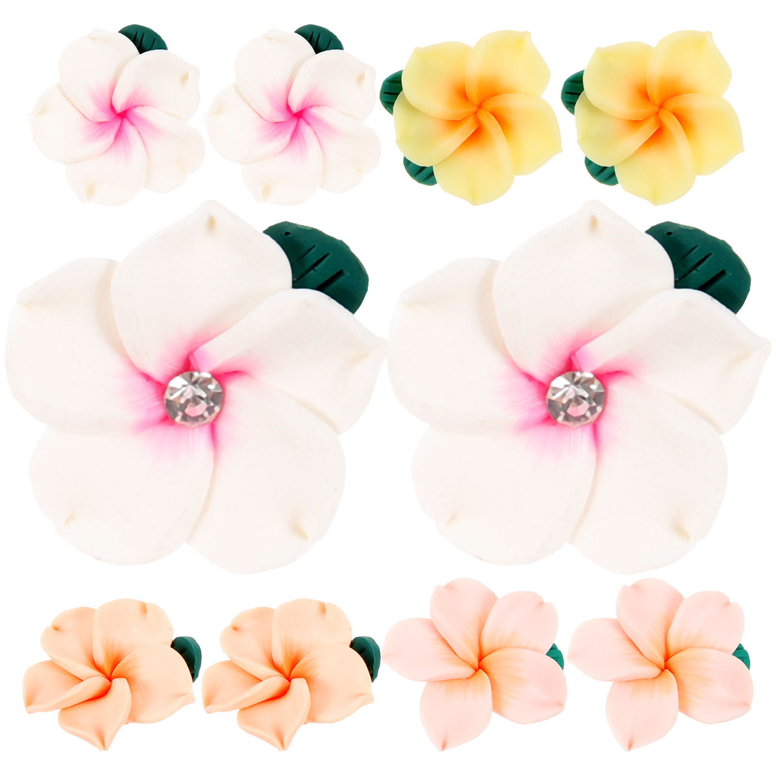 Craft Embellishment - 10Pcs Soft Polymer Clay Flower Charms