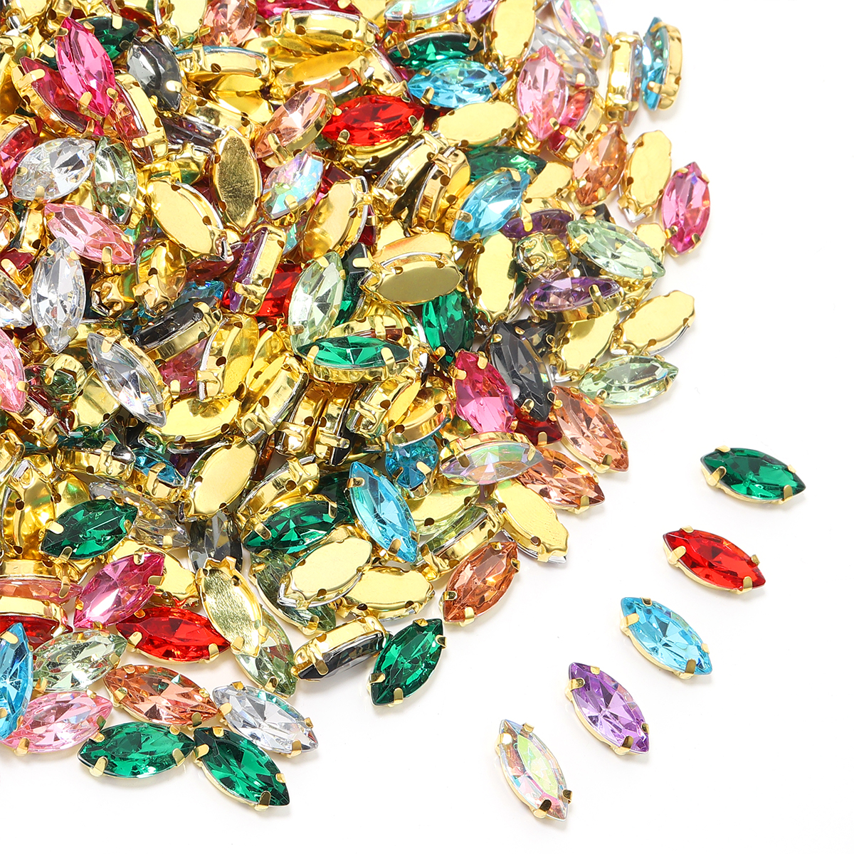 50pcs Horse Eye Shape Stainles - مراجعة Sew On Rhinestone وسعره