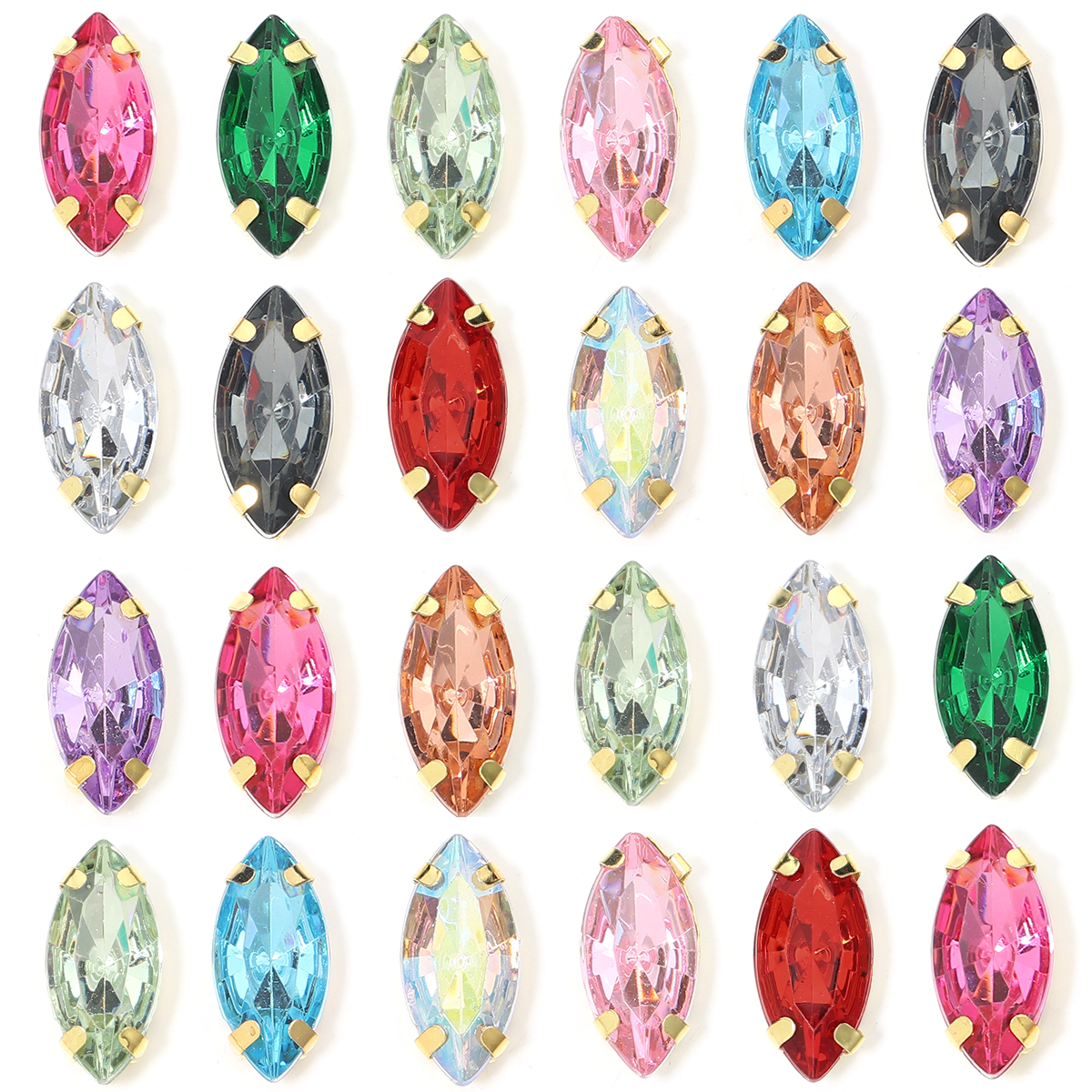 50pcs Horse Eye Shape Stainles - مراجعة Sew On Rhinestone وسعره