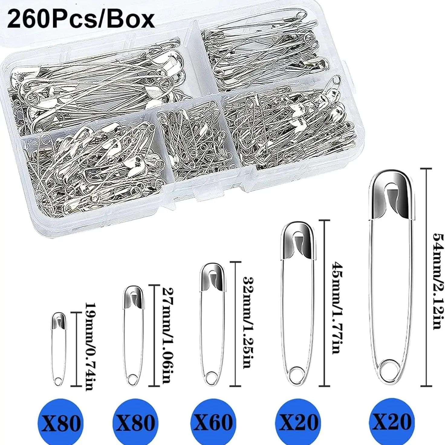 Silver Safety Pins Kit With St - مراجعة Craft Embellishment Storage وسعره