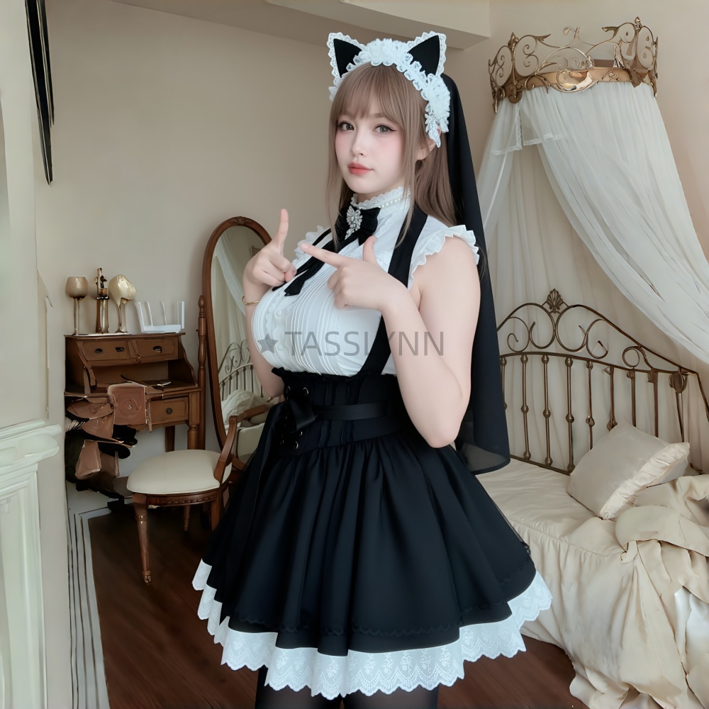 Cat Ear Nun Maid Dress Women's - مراجعة Embellish Knit وسعره