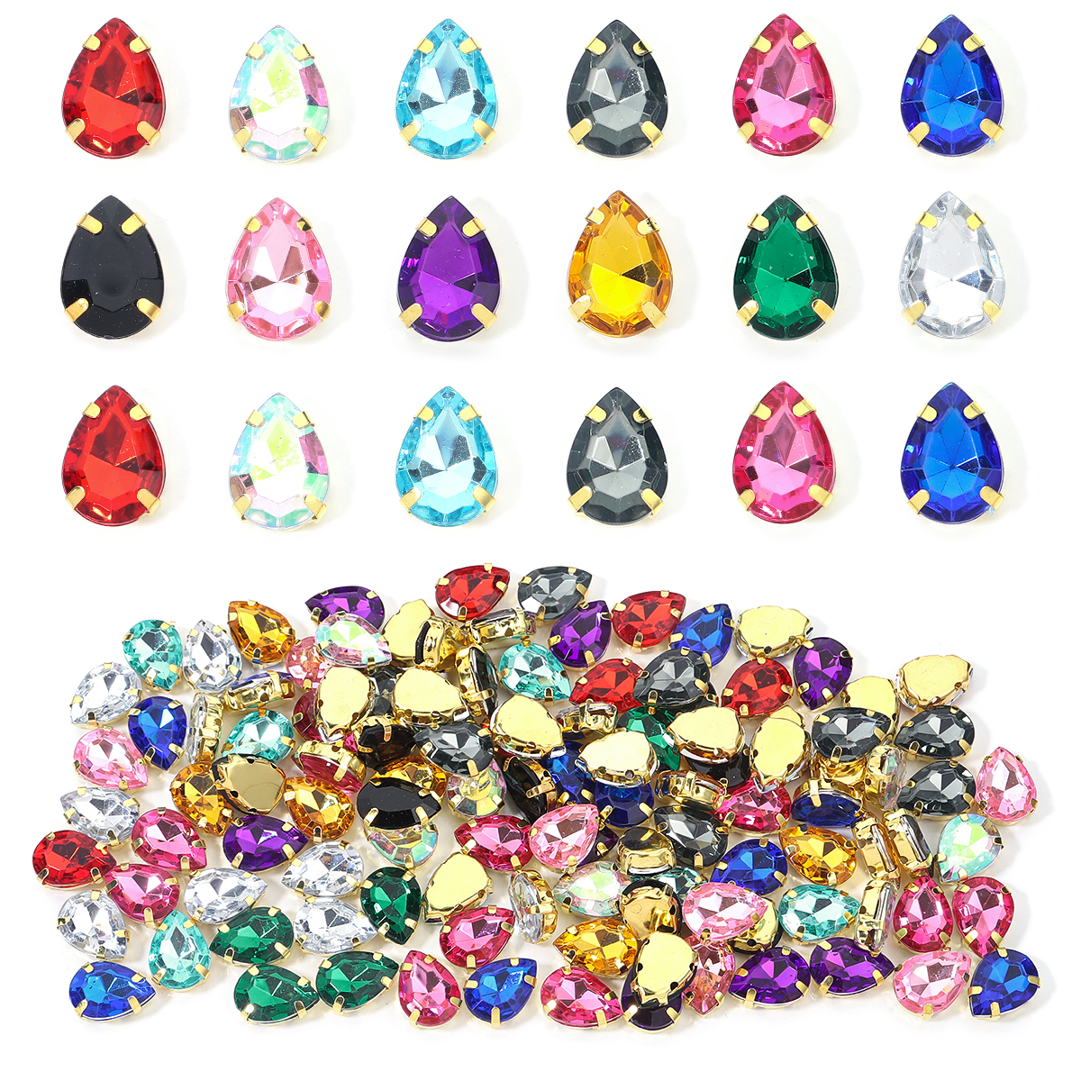 50pcs Colorful Sew-on Claw Rhi - مراجعة Sew On Rhinestone وسعره