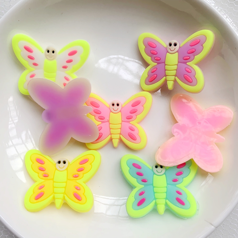 10pcs Cute Large butterfly PVC - مراجعة Embellishment Glue Craft وسعره
