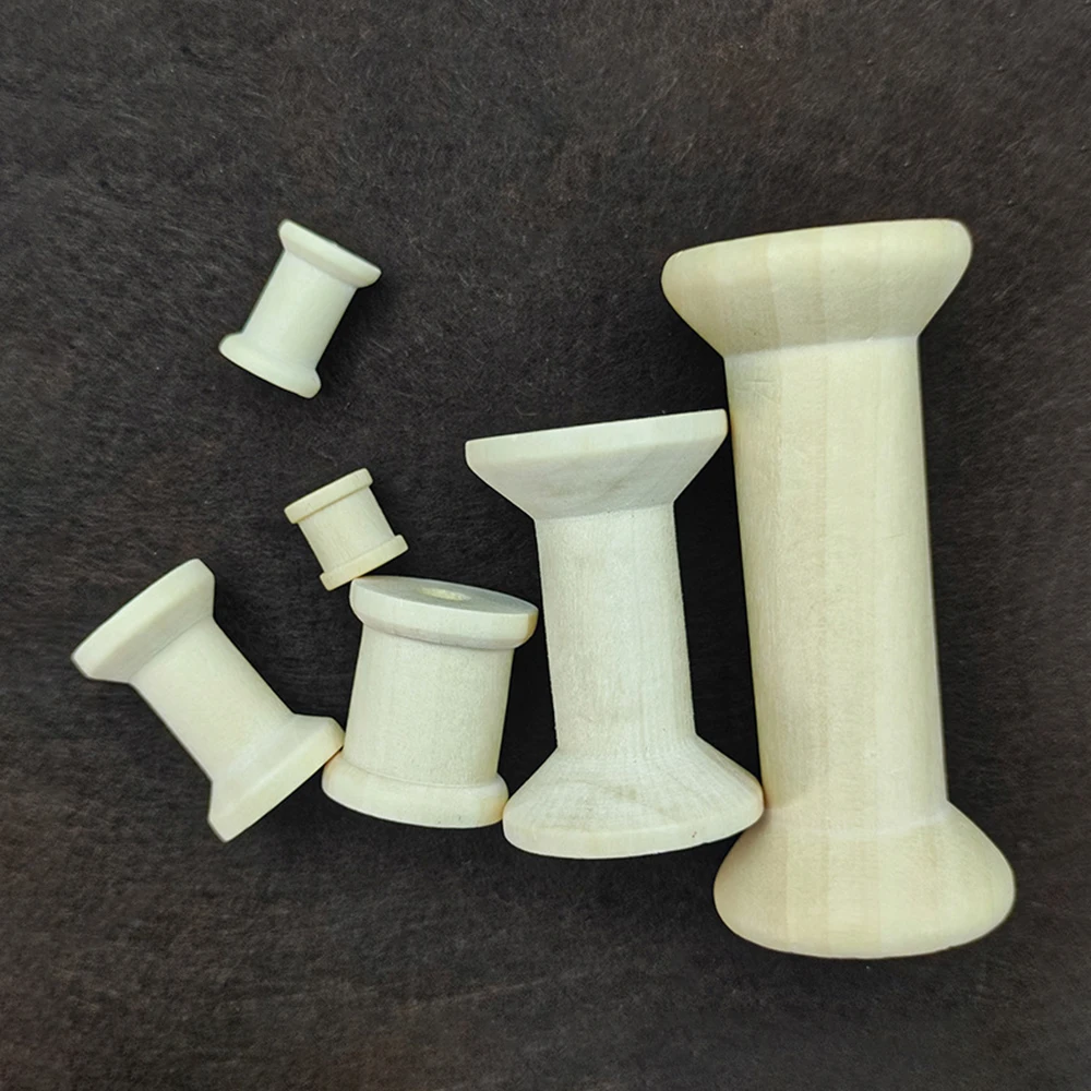 10/5Pcs Mini Wooden Bobbins Em - مراجعة Organza Ribbon Spool وسعره