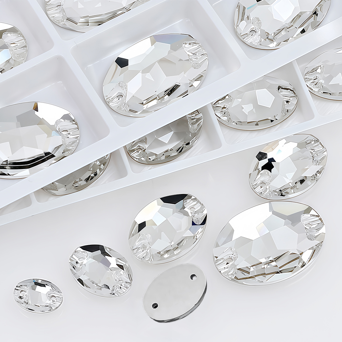 Oval Ellipse Crystal Clear Gla - مراجعة Sew On Rhinestone وسعره