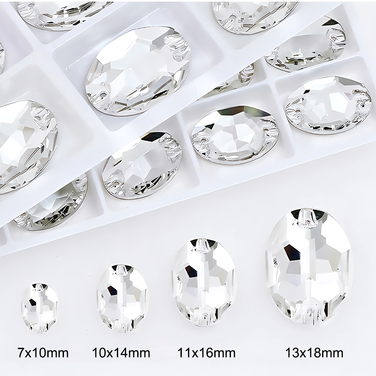 Oval Ellipse Crystal Clear Gla - مراجعة Sew On Rhinestone وسعره