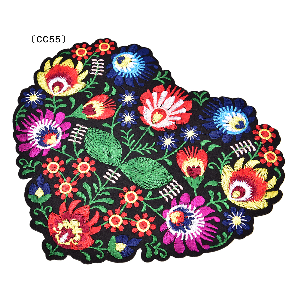1Pc Heart Shape Flower Embroid - مراجعة Applique Patch Flower وسعره
