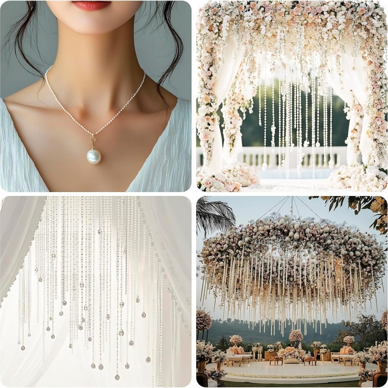2/5m ABS Imitation Pearl Bead  - مراجعة Pearl Trim Chain وسعره