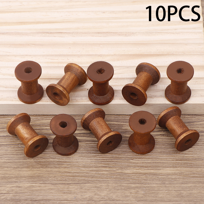 10Pc Vintage Wooden Spools DIY - مراجعة Organza Ribbon Spool وسعره