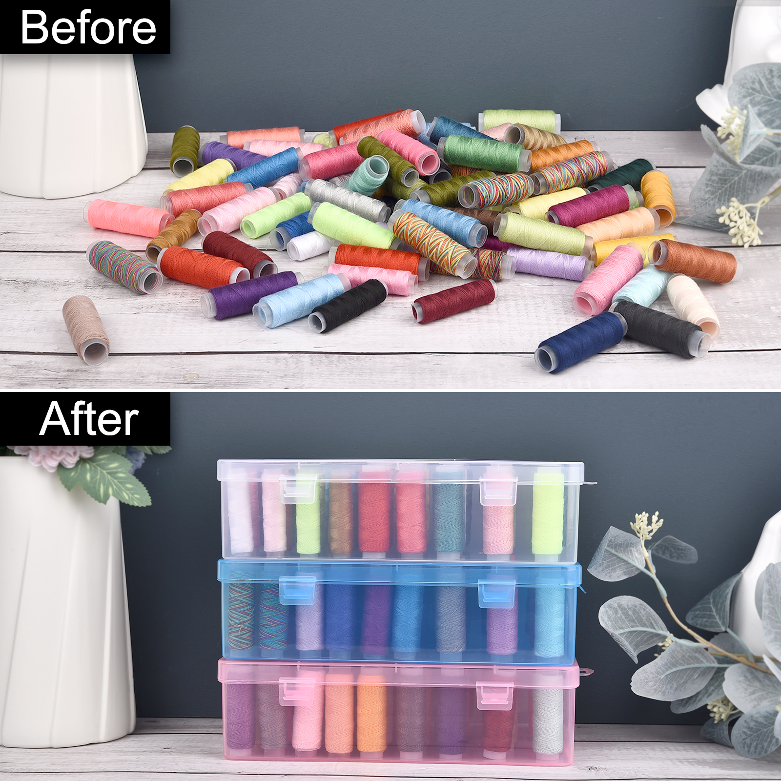 New Sewing Thread Box 42 Piece - مراجعة Craft Embellishment Storage وسعره