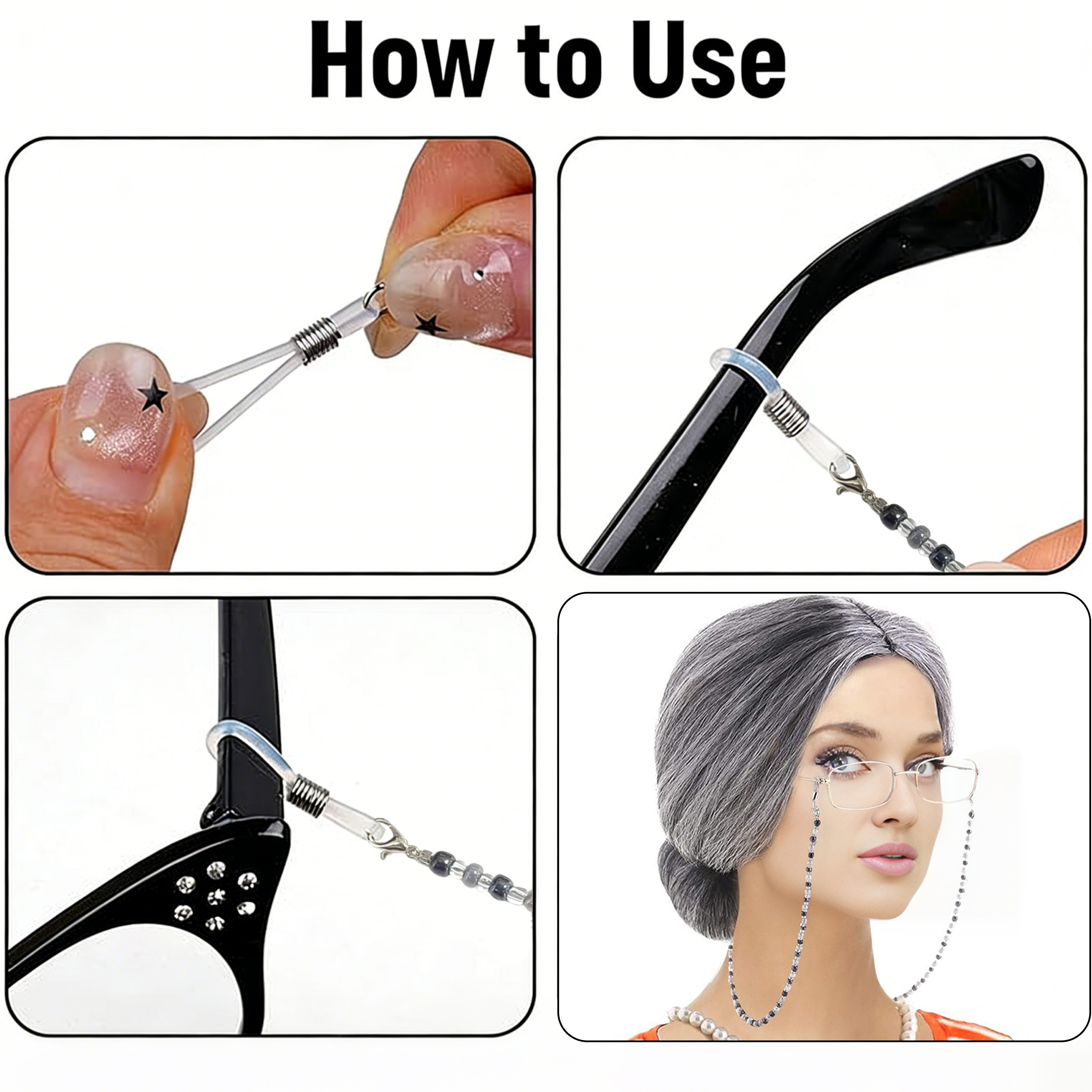 5Pcs Old Lady Costume Set Gran - مراجعة Pearl Trim Chain وسعره
