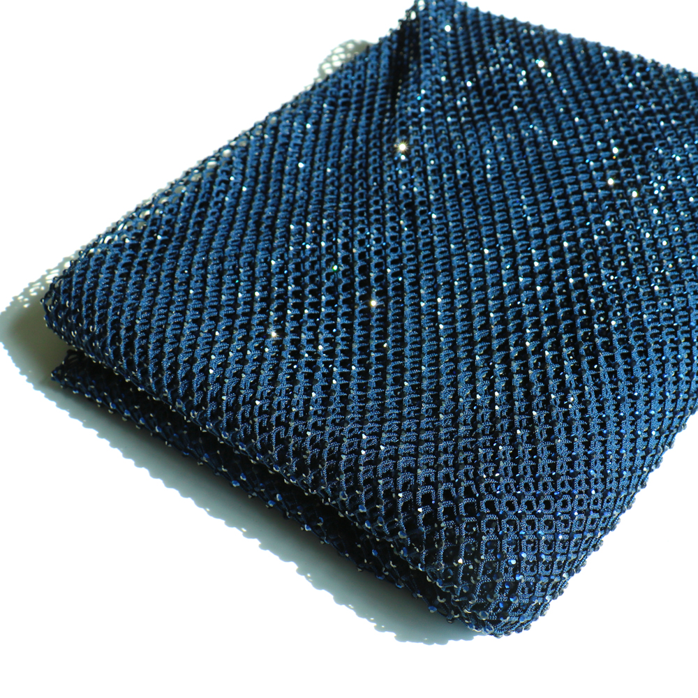 SS10 Rhinestones Mesh Navy Col - مراجعة Sew On Rhinestone وسعره