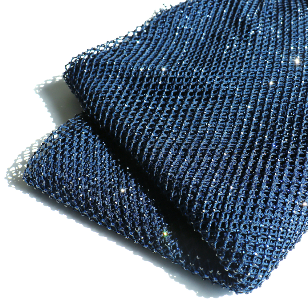SS10 Rhinestones Mesh Navy Col - مراجعة Sew On Rhinestone وسعره
