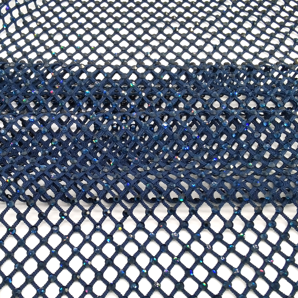 SS10 Rhinestones Mesh Navy Col - مراجعة Sew On Rhinestone وسعره