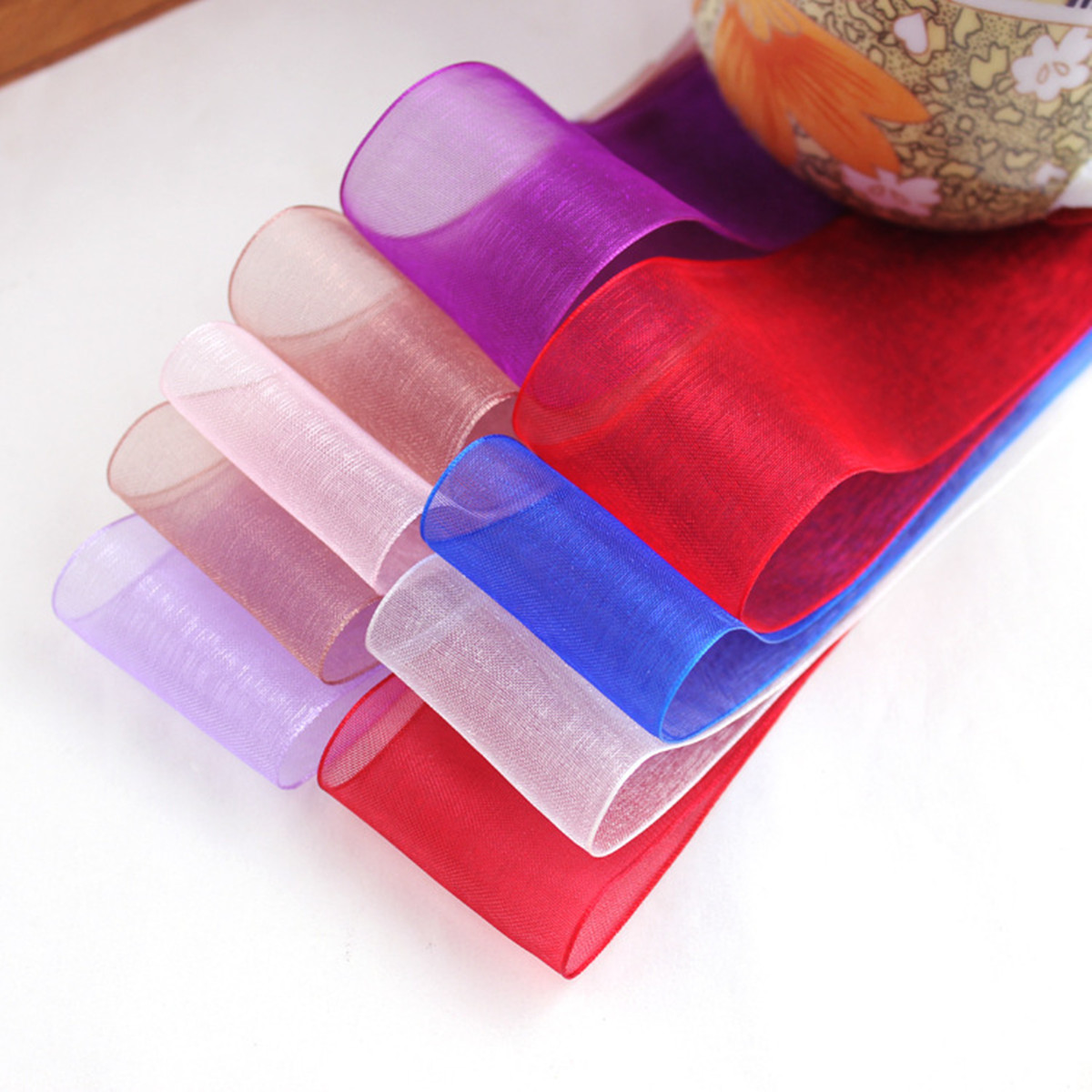 50 Yards 10/20/25mm Width Spoo - مراجعة Organza Ribbon Spool وسعره