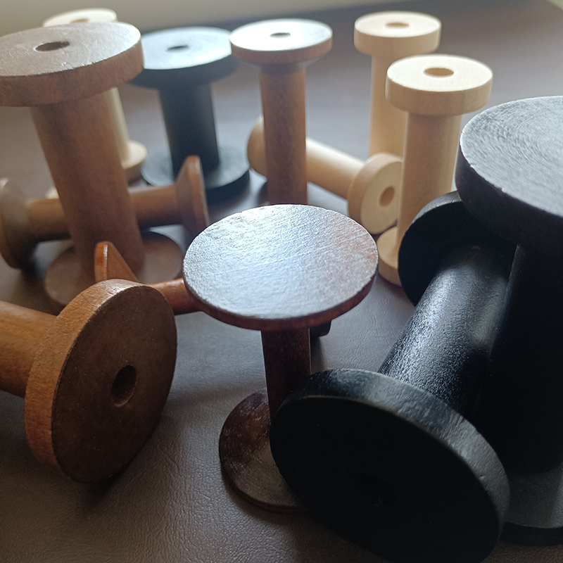 10Pcs/Set Vintage Natural Wood - مراجعة Organza Ribbon Spool وسعره