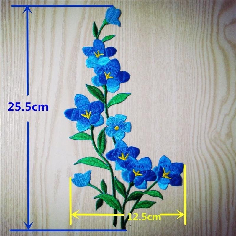 1/2pcs Nice Blue Flower Patch  - مراجعة Applique Patch Flower وسعره