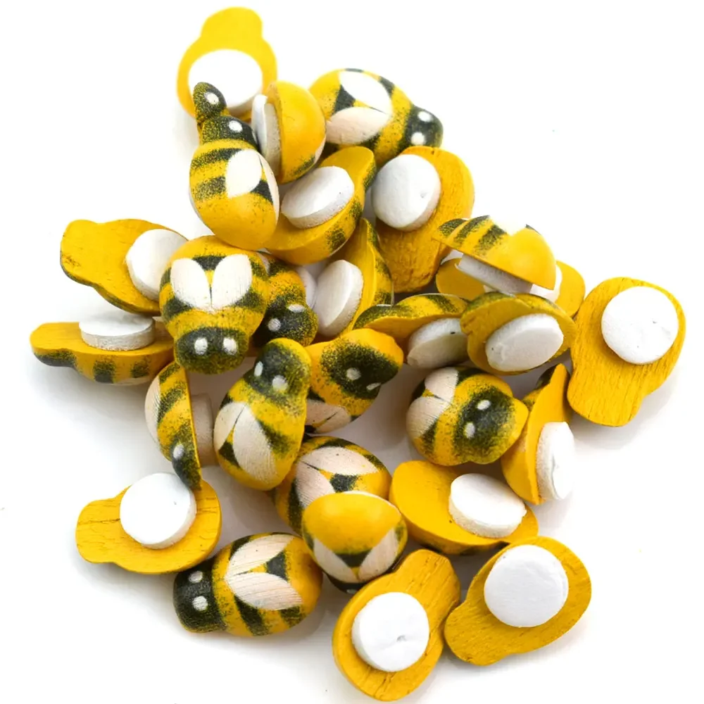 50pcs Yellow Wood Glue Buttons - مراجعة Embellishment Glue Craft وسعره