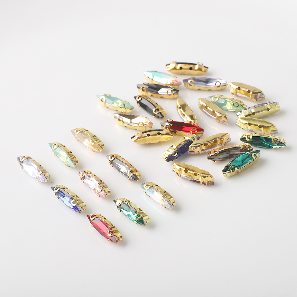 20Pcs 4x15mm Horse eye Crystal - مراجعة Sew On Rhinestone وسعره