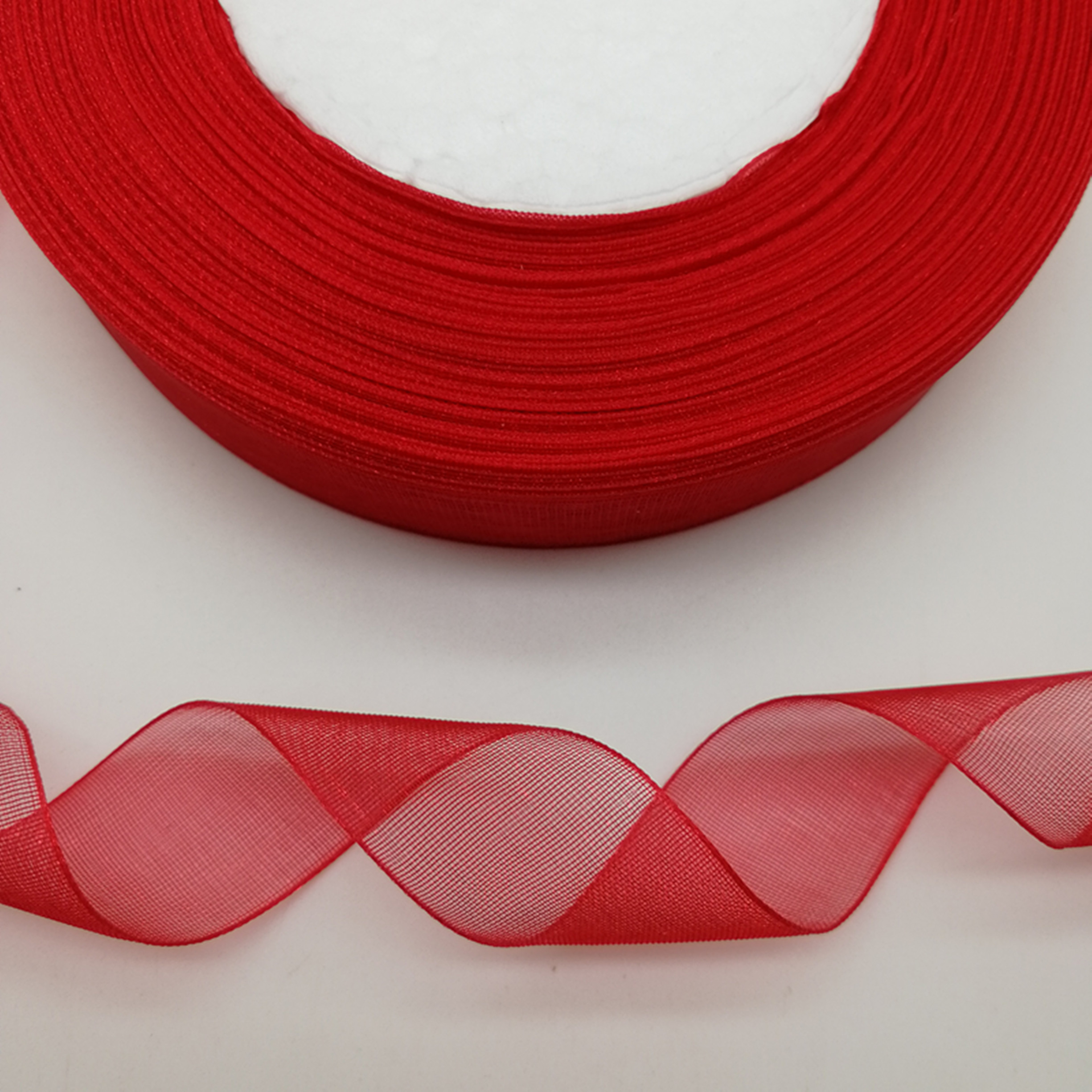 Hot 10mm 50Yards Spool Satin E - مراجعة Organza Ribbon Spool وسعره