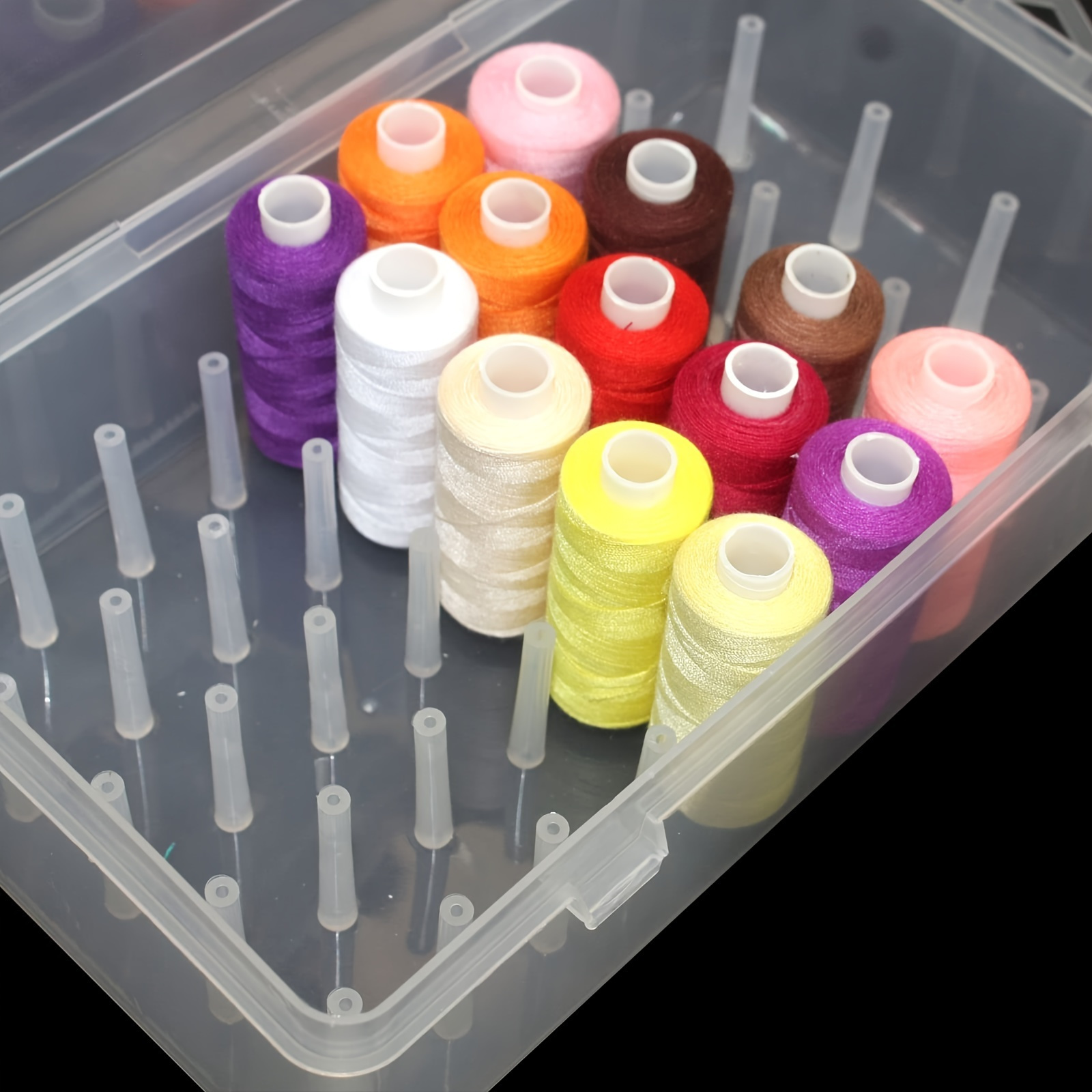 Clear Plastic Sewing Thread St - مراجعة Craft Embellishment Storage وسعره