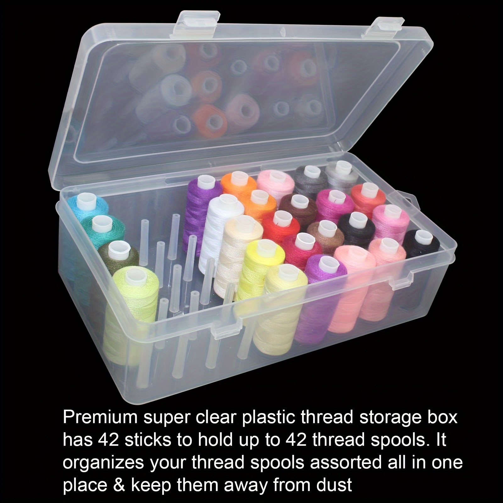 Clear Plastic Sewing Thread St - مراجعة Craft Embellishment Storage وسعره