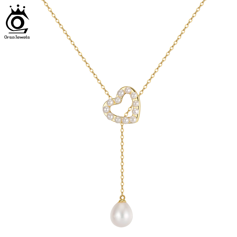 ORSA JEWELS S925 Love Heart Pe - مراجعة Pearl Trim Chain وسعره