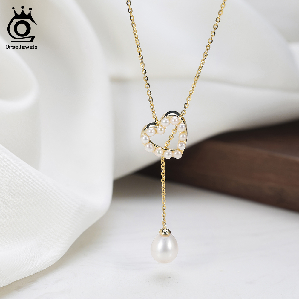ORSA JEWELS S925 Love Heart Pe - مراجعة Pearl Trim Chain وسعره