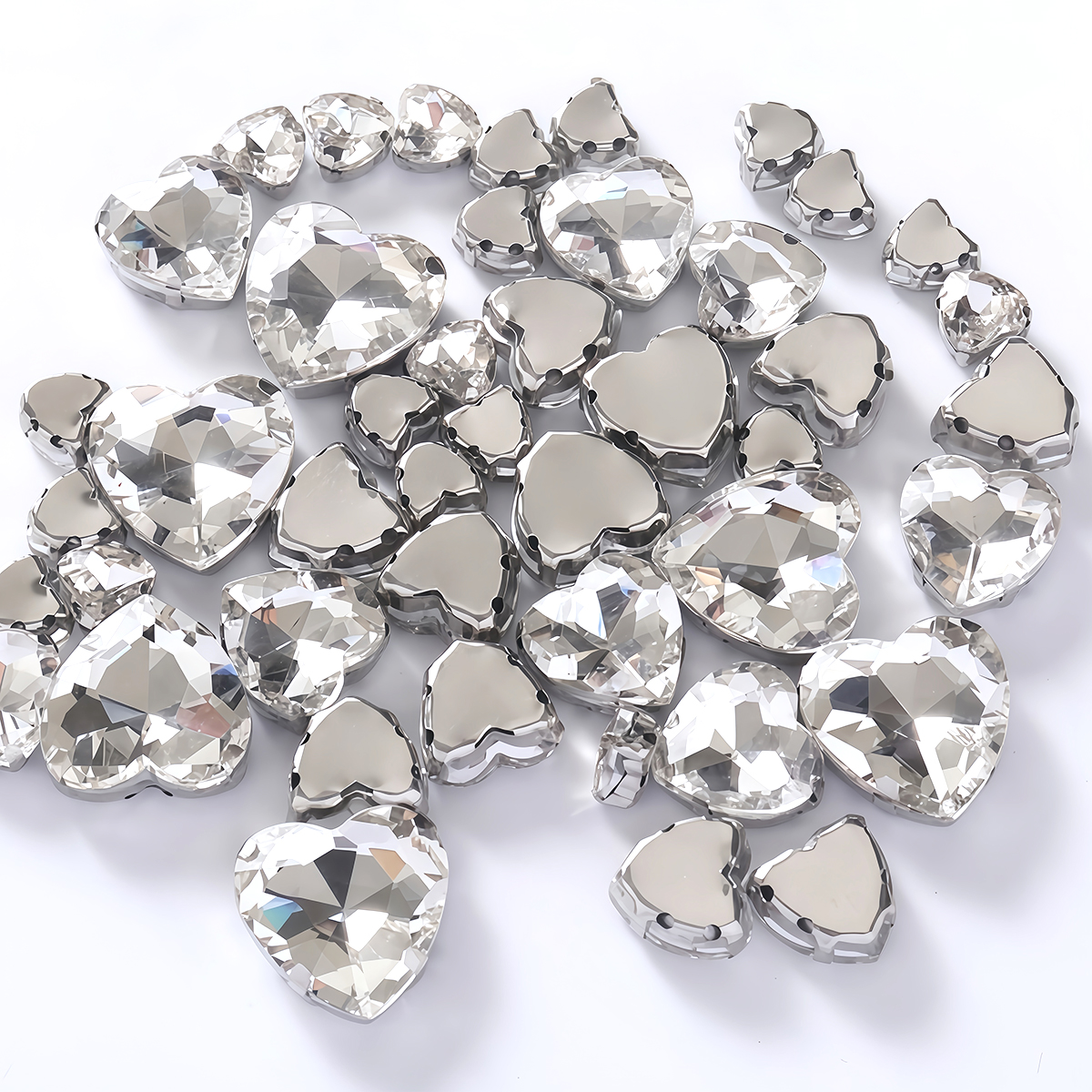 Heart Shape Glass Rhinestones  - مراجعة Sew On Rhinestone وسعره