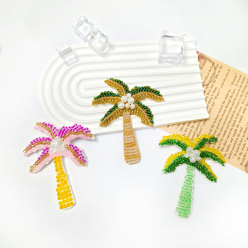 1Pc 3D Coconut Tree Beaded Pat - مراجعة Craft Embellishment وسعره