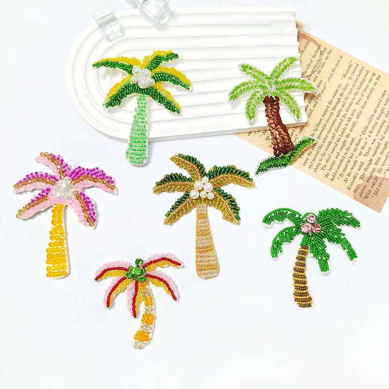 1Pc 3D Coconut Tree Beaded Pat - مراجعة Craft Embellishment وسعره