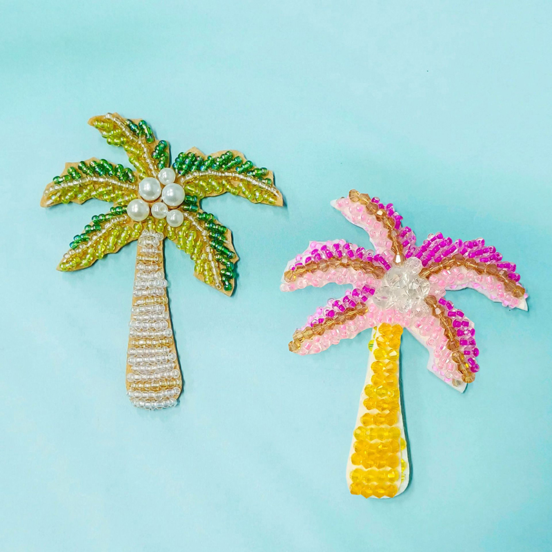1Pc 3D Coconut Tree Beaded Pat - مراجعة Craft Embellishment وسعره