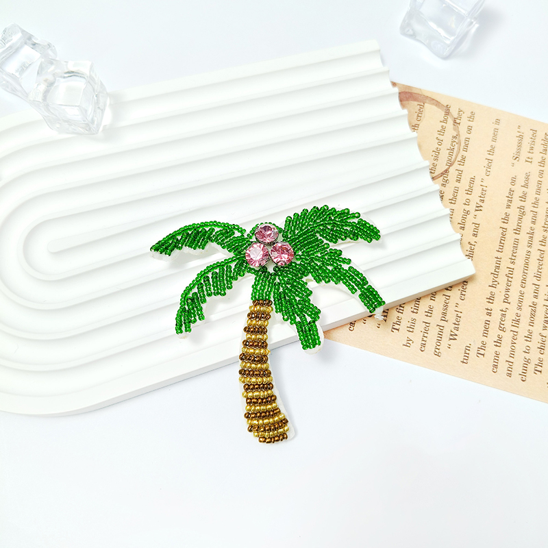 1Pc 3D Coconut Tree Beaded Pat - مراجعة Craft Embellishment وسعره