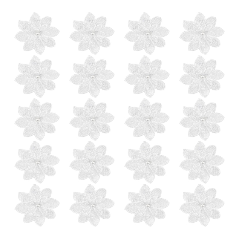 20Pack Decorative White Flower - مراجعة Applique Patch Flower وسعره