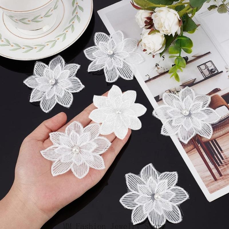 20Pack Decorative White Flower - مراجعة Applique Patch Flower وسعره