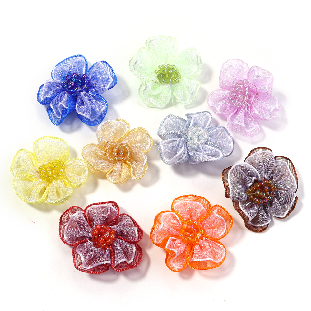 10Pcs/Lot Mesh Flower Applique - مراجعة Applique Patch Flower وسعره
