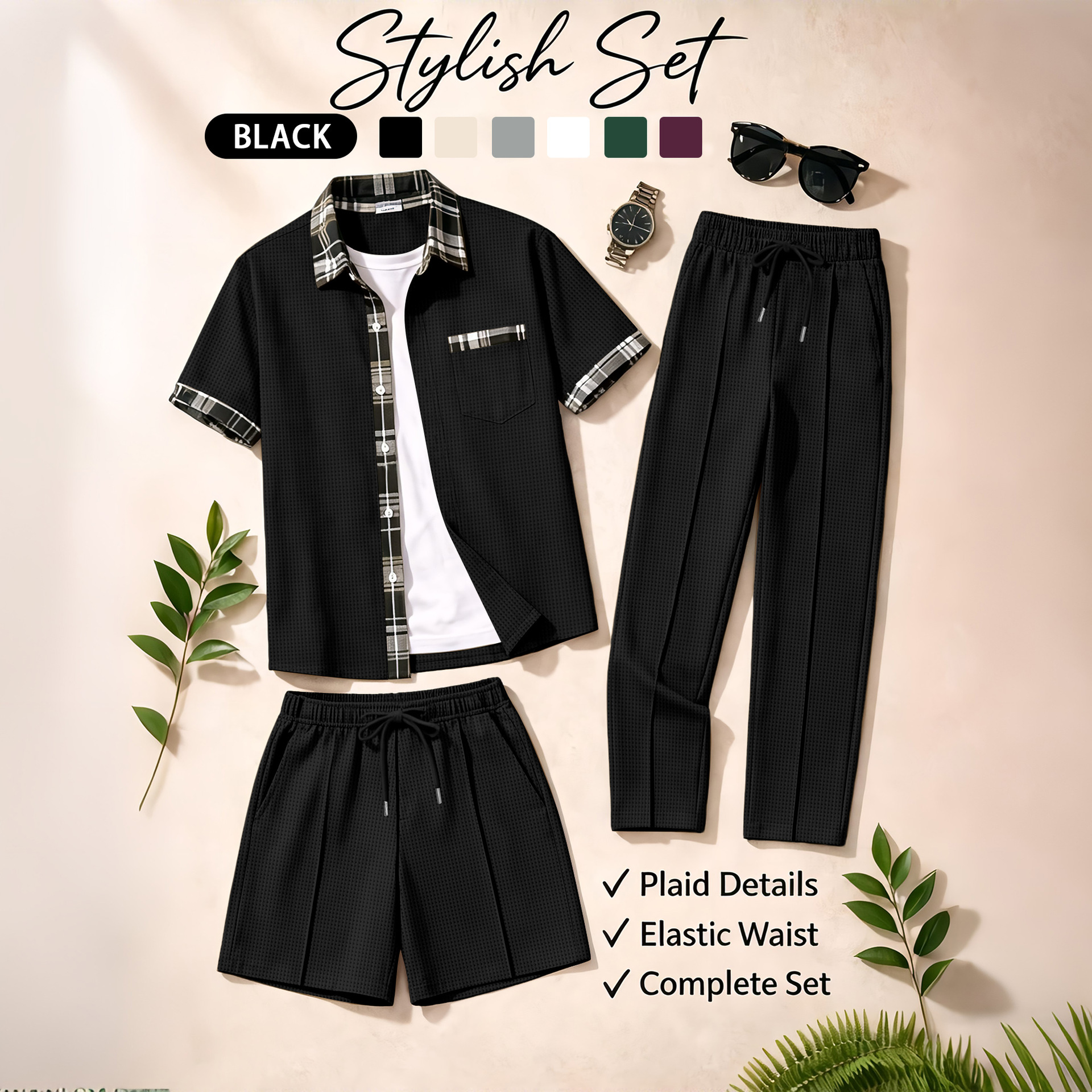 Men's 3 Piece Waffle Knit Trac - مراجعة Embellish Knit وسعره