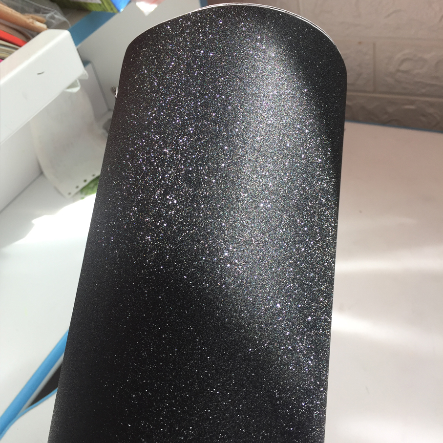 50CM*300CM black Glitter Diamo - مراجعة Glitter Vinyl Roll وسعره