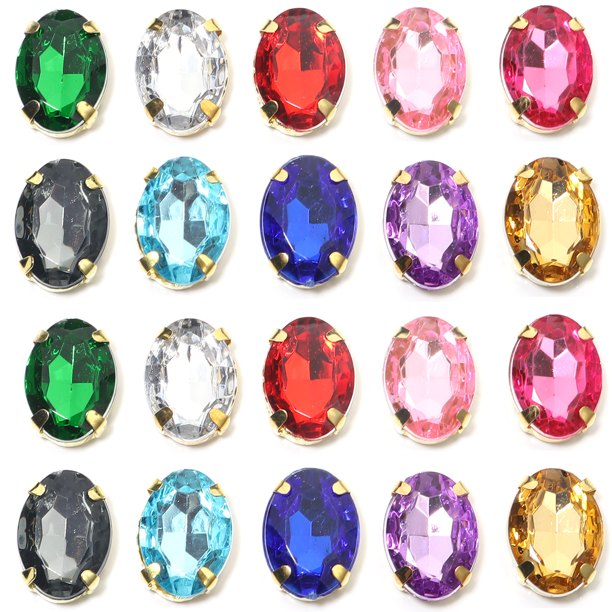 50pcs Gold Color Stainless Ste - مراجعة Sew On Rhinestone وسعره