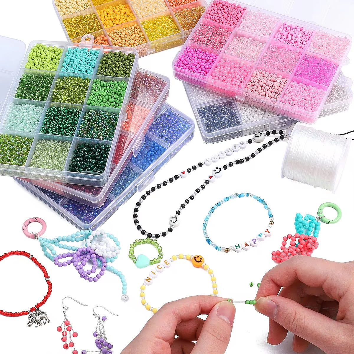 3600pcs 3mm Glass Seed Beads,  - مراجعة Craft Embellishment Storage وسعره