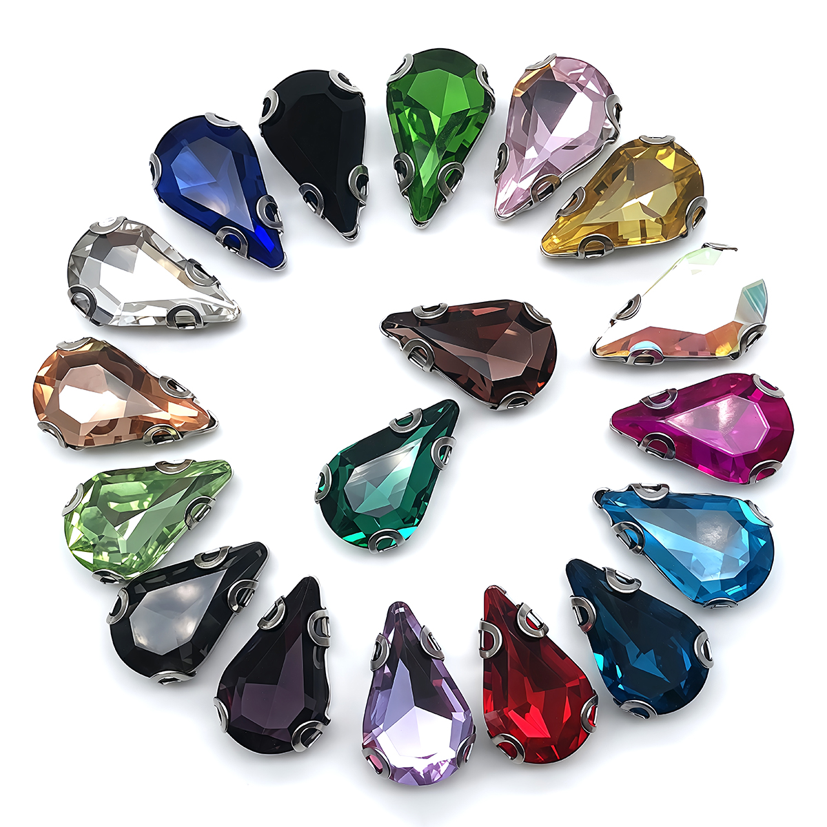 Water Drop Crystal Glass Rhine - مراجعة Sew On Rhinestone وسعره