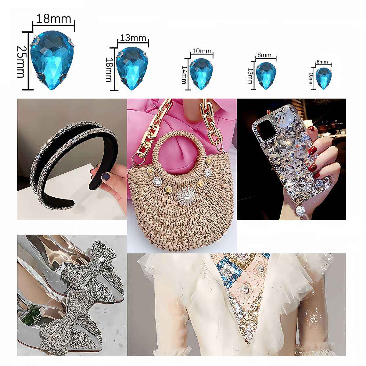 Water Drop Crystal Glass Rhine - مراجعة Sew On Rhinestone وسعره