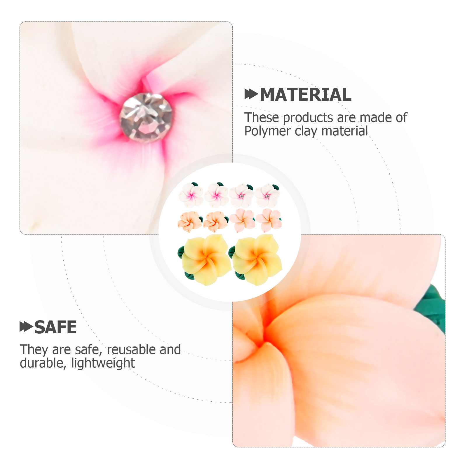 10Pcs Soft Polymer Clay Flower - مراجعة Craft Embellishment وسعره