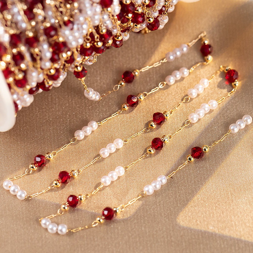 50cm/100cm Imitation Pearl Cop - مراجعة Pearl Trim Chain وسعره