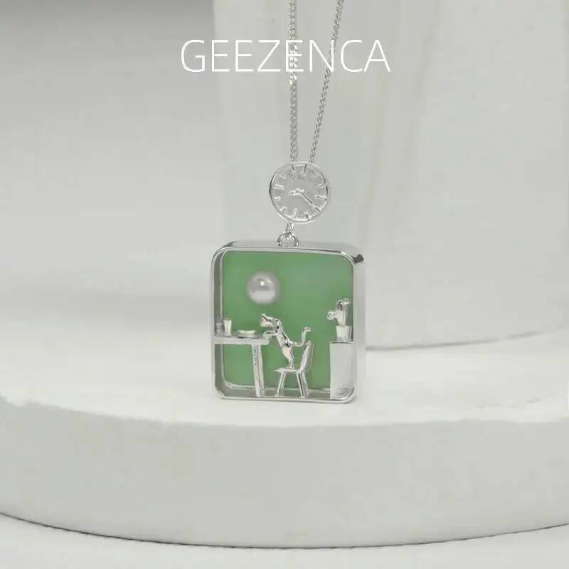 GEEZENCA 925 Sterling Silver G - مراجعة Pearl Trim Chain وسعره