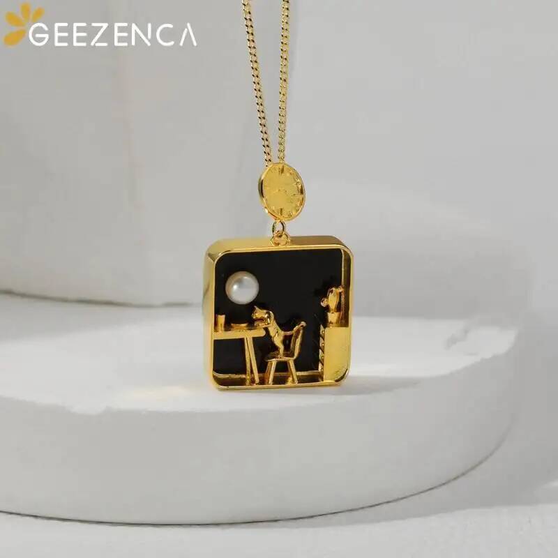 GEEZENCA 925 Sterling Silver G - مراجعة Pearl Trim Chain وسعره