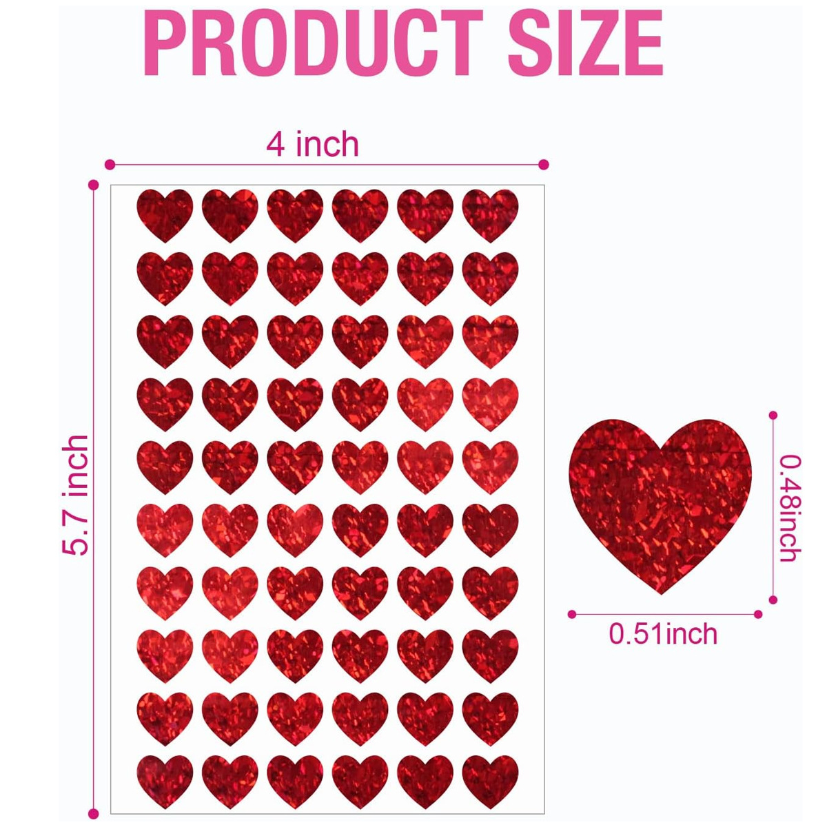 600 Pcs Red Heart Stickers, Sm - مراجعة Glitter Vinyl Roll وسعره