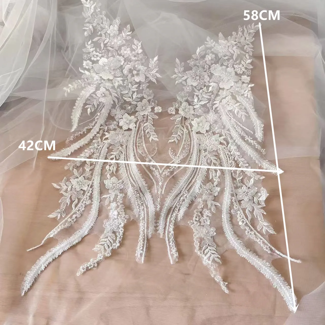 New Beaded Sequins Lace Mirror - مراجعة Applique Patch Flower وسعره