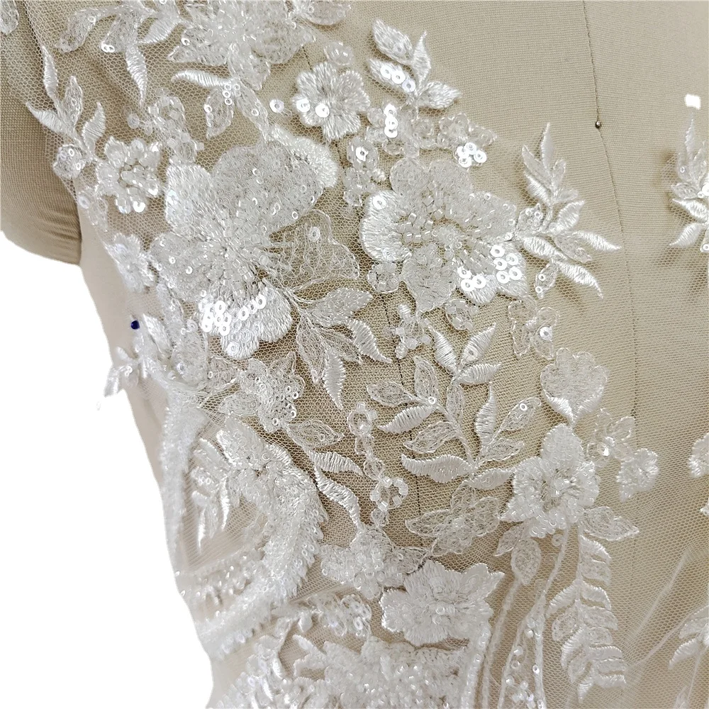 New Beaded Sequins Lace Mirror - مراجعة Applique Patch Flower وسعره